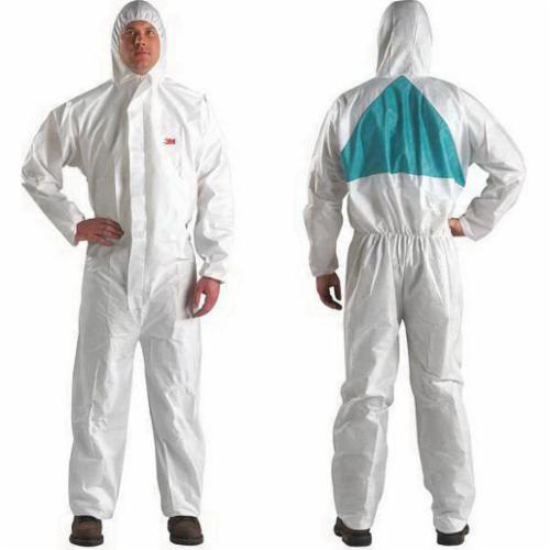 3M™ 046719-46769 4520 Light Duty Disposable Coverall, M, Green/White, SMMMS Polypropylene, 36 to 39 in Chest, 30 in L Inseam