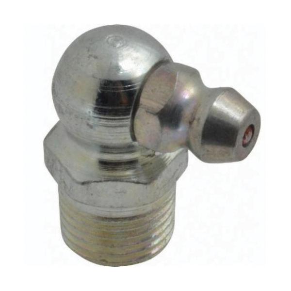 Alemite® 1613-B Lubrication Fitting, 1/8-27 PTF Thread, 27/32 in OAL, 19/64 in L Shank, Steel, Trivalent Zinc Plated