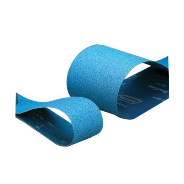 Norton® BlueFire® 78072727102 R821P Narrow Coated Abrasive Belt, 2 in W x 48 in L, 40 Grit, Extra Coarse Grade, Zirconia Alumina Abrasive, Cotton Backing
