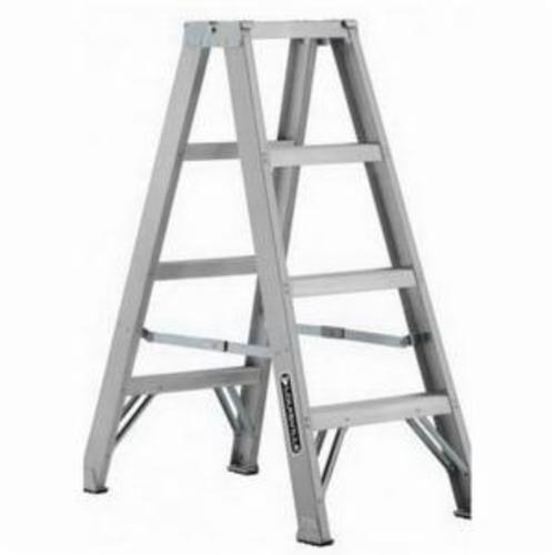 Louisville® AM1004 AM1000 Type IA Twin Step Ladder, 4 ft H Ladder, 300 lb Load, 3 Steps, Aluminum