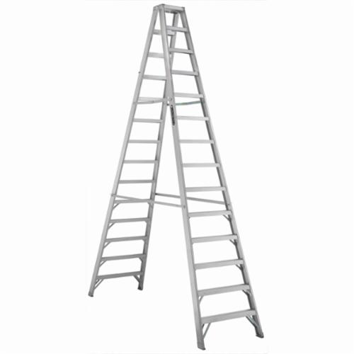 Louisville® AM1014 AM1000 Type IA Twin Front Step Ladder, 14 ft H Ladder, 300 lb Load, 13 Steps, Aluminum, A14.2