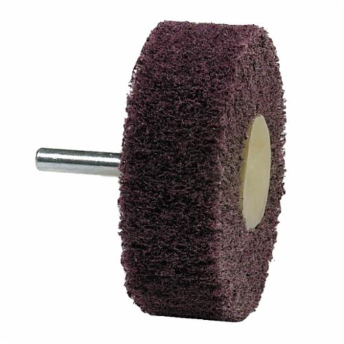 Norton® Bear-Tex® 66261051717 Non-Woven Flap Wheel With Straight Shank, 2 in Dia Wheel, 1 in W Face, 1/4 in Dia Shank, 320 Grit, Very Fine Grade, Aluminum Oxide Abrasive