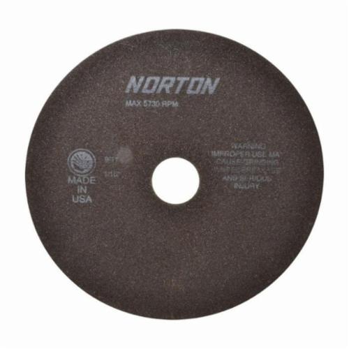 Norton® 66253022708 57A Toolroom Cut-Off Wheel, 8 in Dia x 1/16 in THK, 1-1/4 in Center Hole, 60 Grit, Aluminum Oxide Abrasive