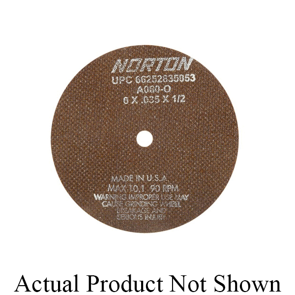 Norton® 66253042980 OBNA2 Toolroom Cut-Off Wheel, 8 in Dia x 0.035 in THK, 1-1/4 in Center Hole, 60 Grit, Aluminum Oxide Abrasive