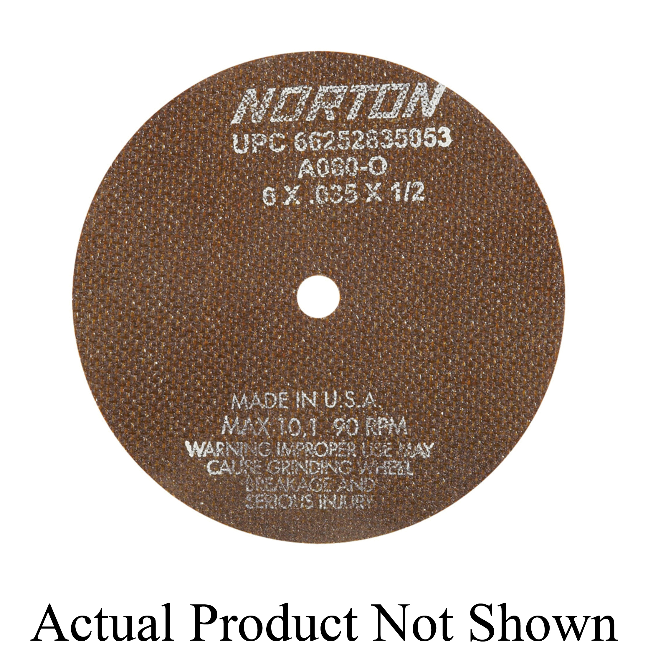Norton® 66253042981 OBNA2 Toolroom Cut-Off Wheel, 8 in Dia x 0.06 in THK, 5/8 in Center Hole, 60 Grit, Aluminum Oxide Abrasive