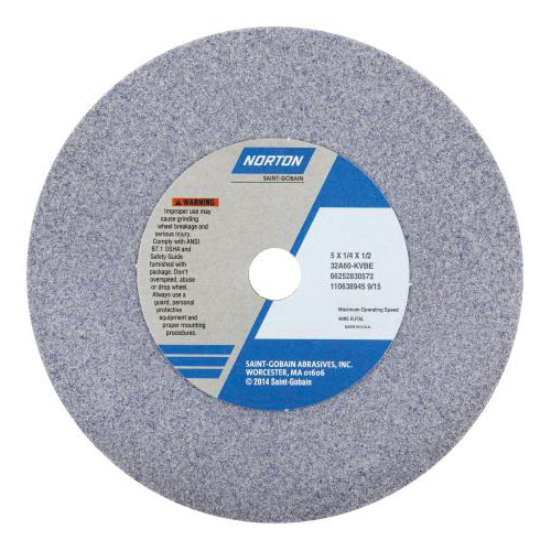 Norton® 66253043888 32A Straight Toolroom Wheel, 8 in Dia x 1/2 in THK, 1-1/4 in Center Hole, 60 Grit, Aluminum Oxide Abrasive