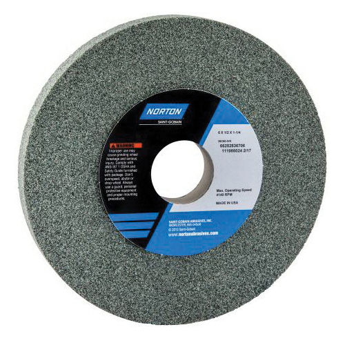 Norton® 66253044013 39C Straight Toolroom Wheel, 8 in Dia x 1/2 in THK, 1-1/4 in Center Hole, 60 Grit, Silicon Carbide Abrasive