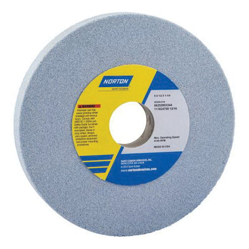 Norton® 66253044092 5SG Straight Toolroom Wheel, 8 in Dia x 1/2 in THK, 1-1/4 in Center Hole, 60 Grit, Ceramic Alumina/Friable Aluminum Oxide Abrasive