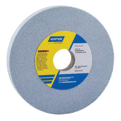 Norton® 66253044093 5SG Straight Toolroom Wheel, 8 in Dia x 1/2 in THK, 1-1/4 in Center Hole, 60 Grit, Ceramic Alumina/Friable Aluminum Oxide Abrasive