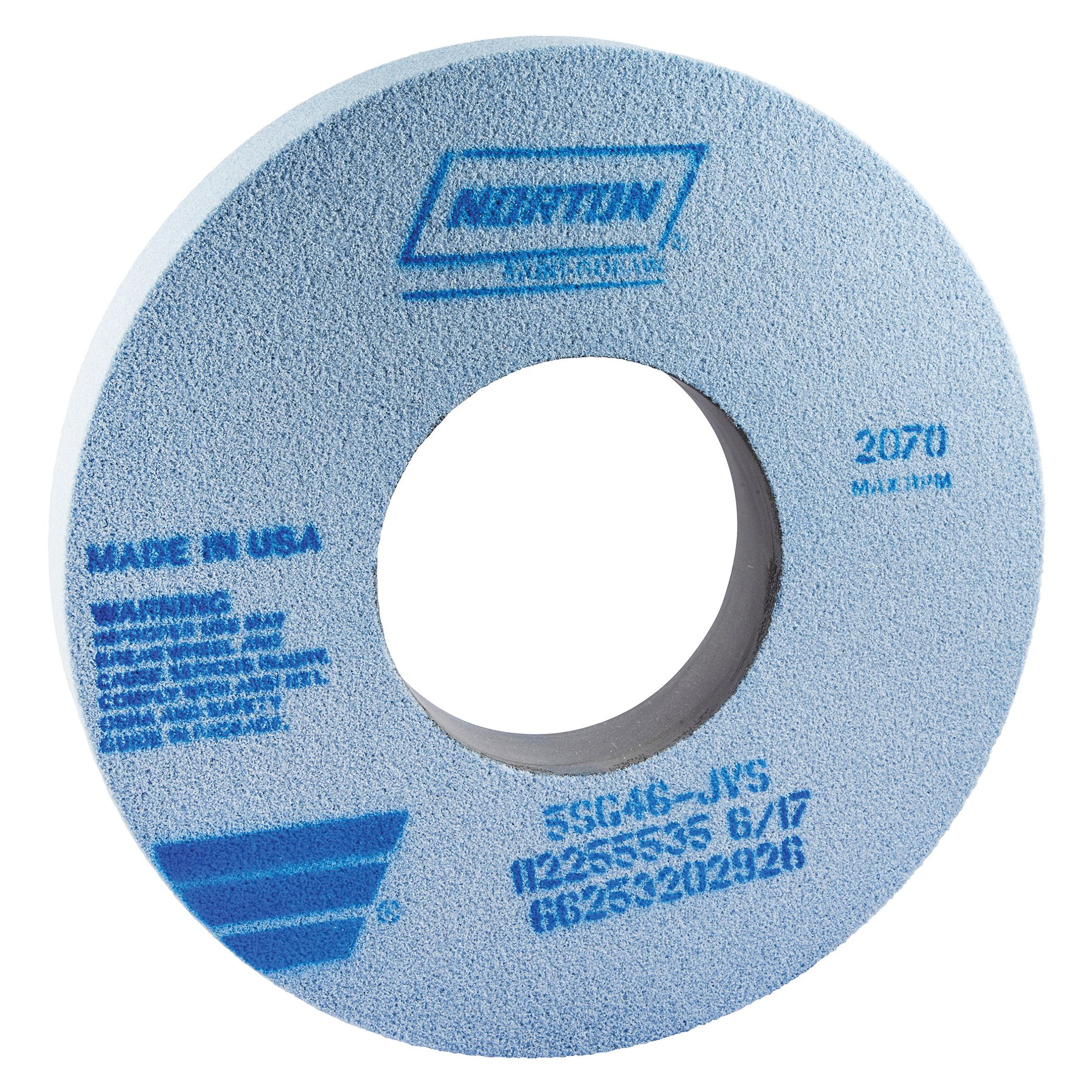 Norton® 66253202926 5SG Straight Toolroom Wheel, 12 in Dia x 1-1/2 in THK, 5 in Center Hole, 46 Grit, Ceramic Alumina/Friable Aluminum Oxide Abrasive