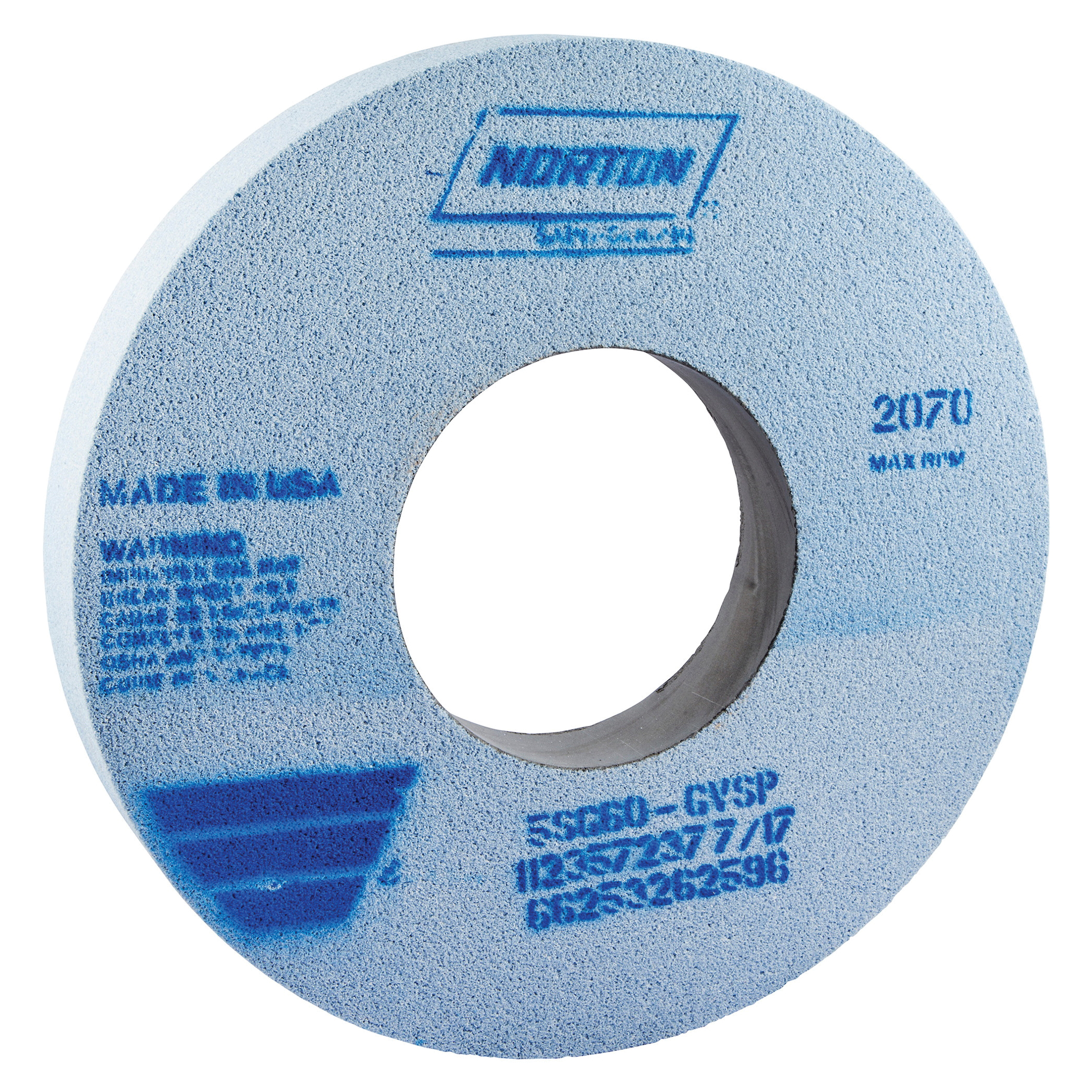 Norton® 66253203453 5SG Straight Toolroom Wheel, 12 in Dia x 1-1/2 in THK, 5 in Center Hole, 46 Grit, Ceramic Alumina/Friable Aluminum Oxide Abrasive