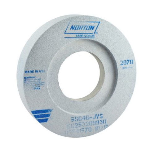 Norton® 66253209930 5SG 2-Side Recessed Toolroom Wheel, 12 in Dia x 2 in THK, 5 in Center Hole, 46 Grit, Ceramic Alumina Abrasive