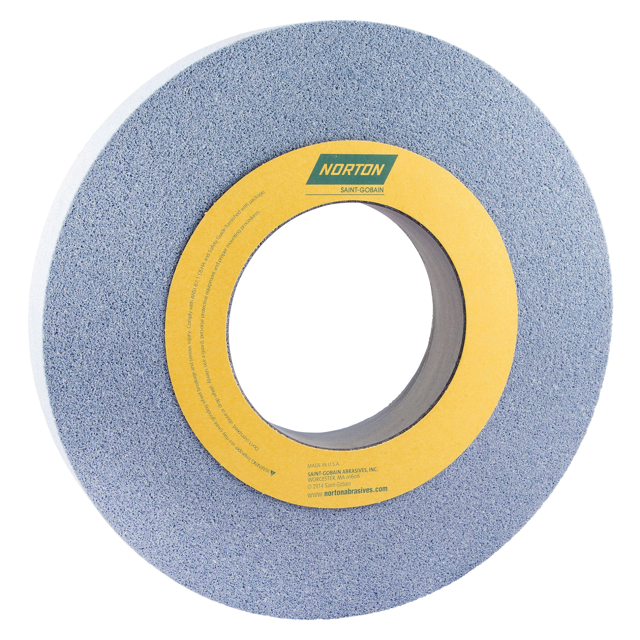 Norton® 66253215030 3SGP Straight Toolroom Wheel, 12 in Dia x 1-1/2 in THK, 5 in Center Hole, 60 Grit, Ceramic Alumina/Friable Aluminum Oxide Abrasive