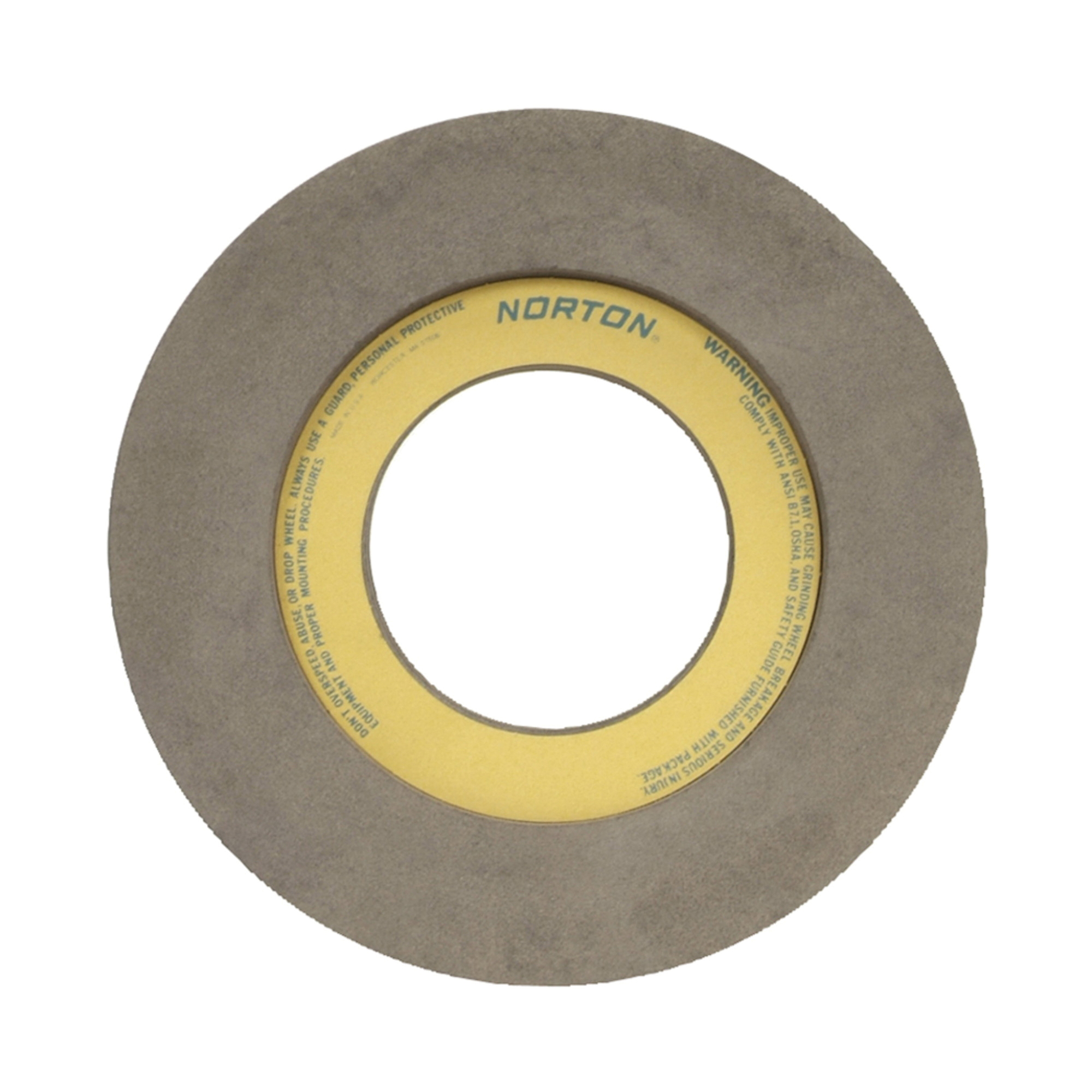 Norton® 66253222847 57A Centerless Feed Wheel, 12 in Dia x 6 in W, 5 in Hole, Type 7, 80 Grit