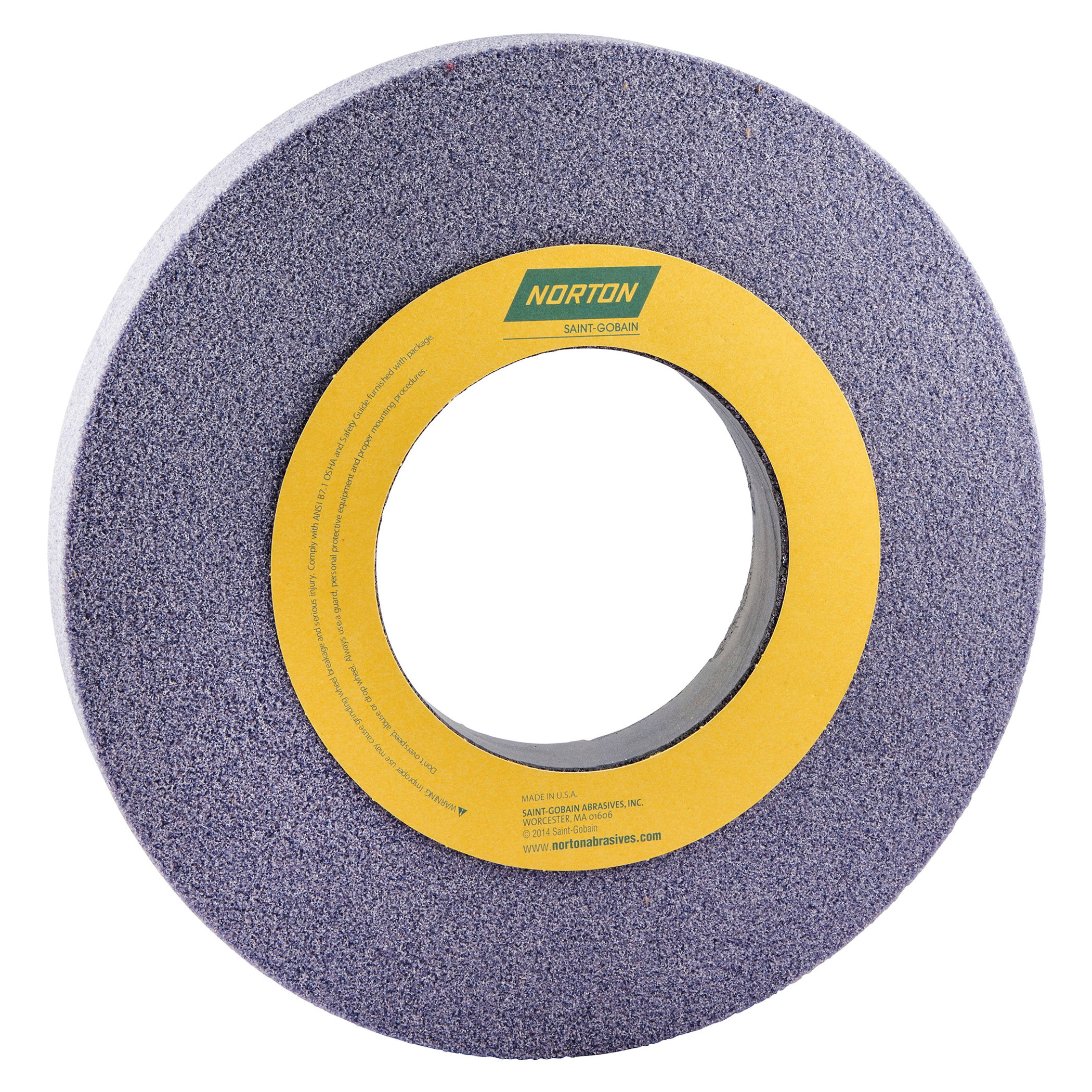 Norton® 66253262565 32A Straight Toolroom Wheel, 12 in Dia x 1 in THK, 5 in Center Hole, 46 Grit, Aluminum Oxide Abrasive