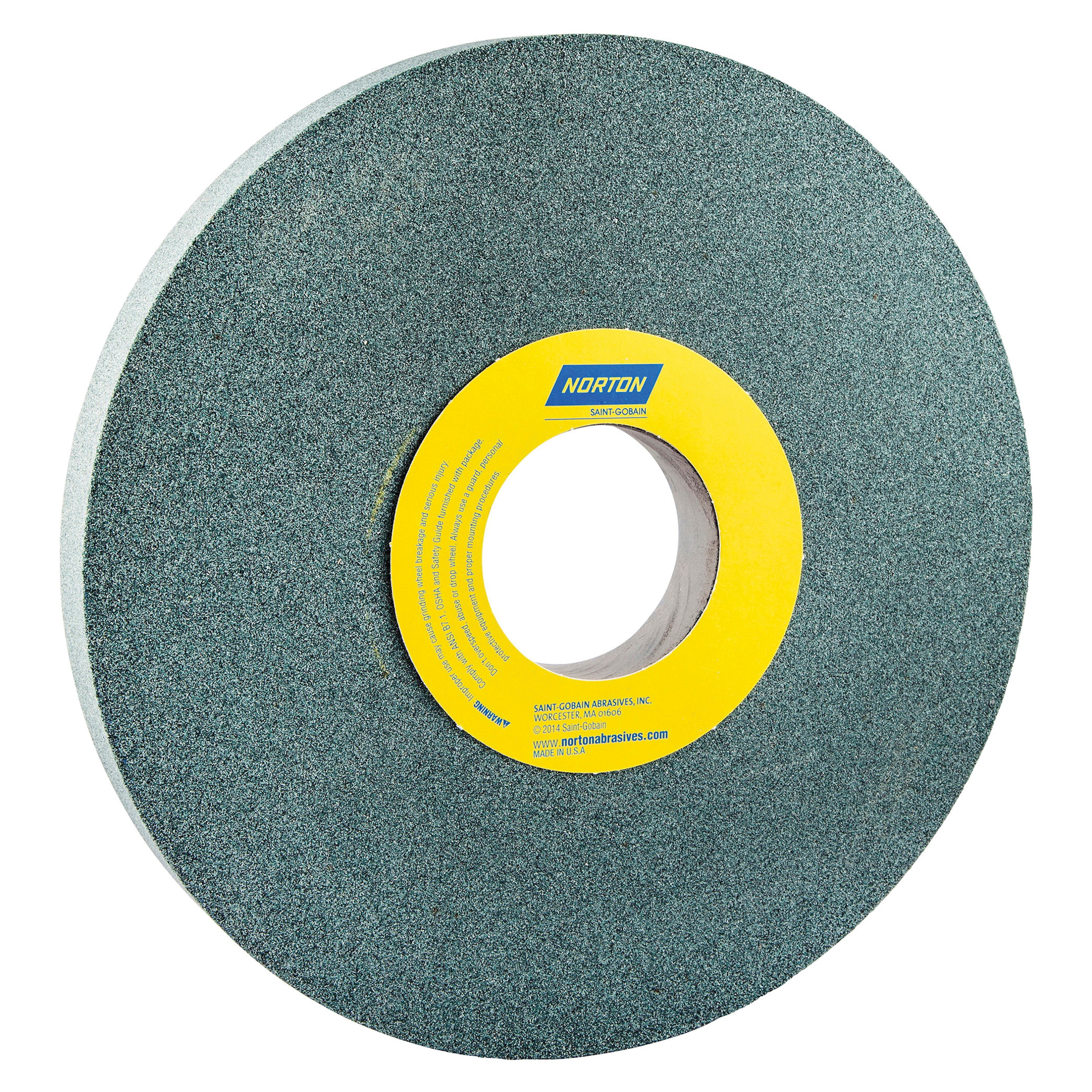Norton® 66253262985 39C Straight Toolroom Wheel, 12 in Dia x 1 in THK, 3 in Center Hole, 60 Grit, Silicon Carbide Abrasive