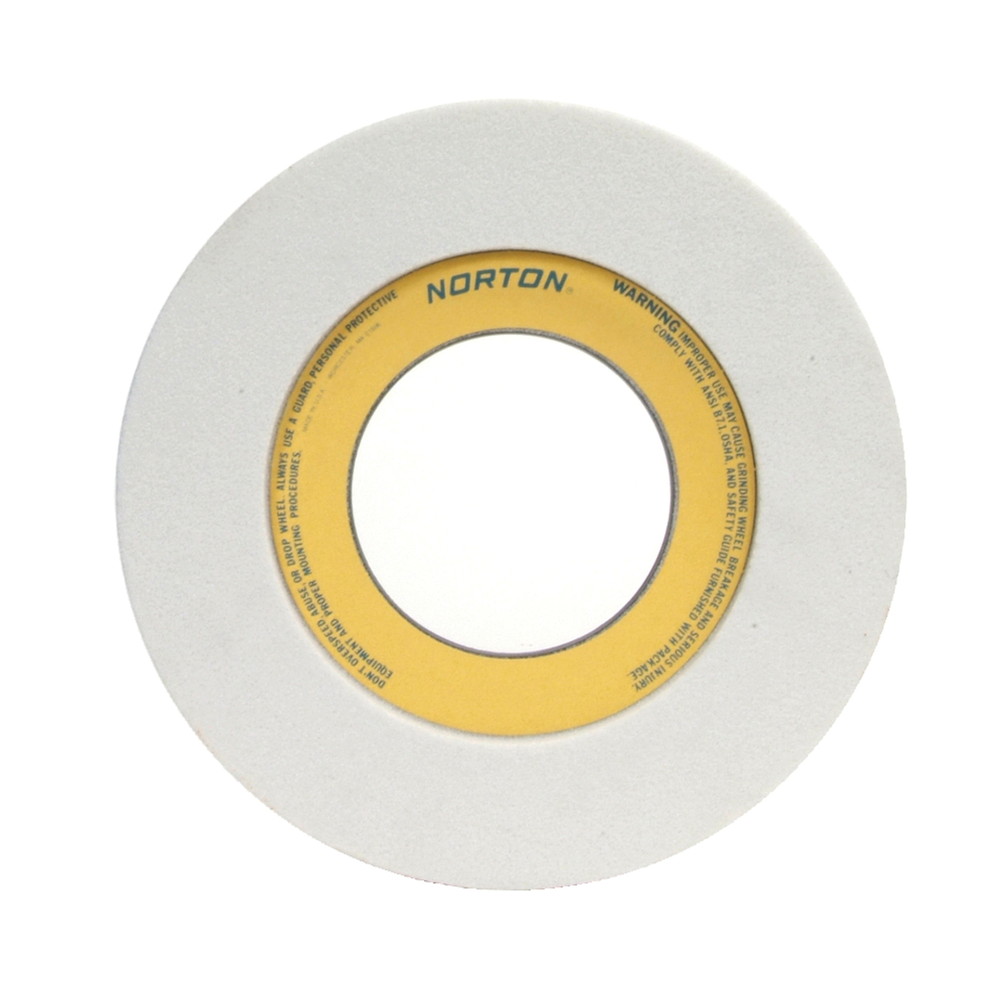 Norton® 66253263175 38A 1-Side Recessed Toolroom Wheel, 12 in Dia x 1-1/2 in THK, 5 in Center Hole, 46 Grit, Aluminum Oxide Abrasive