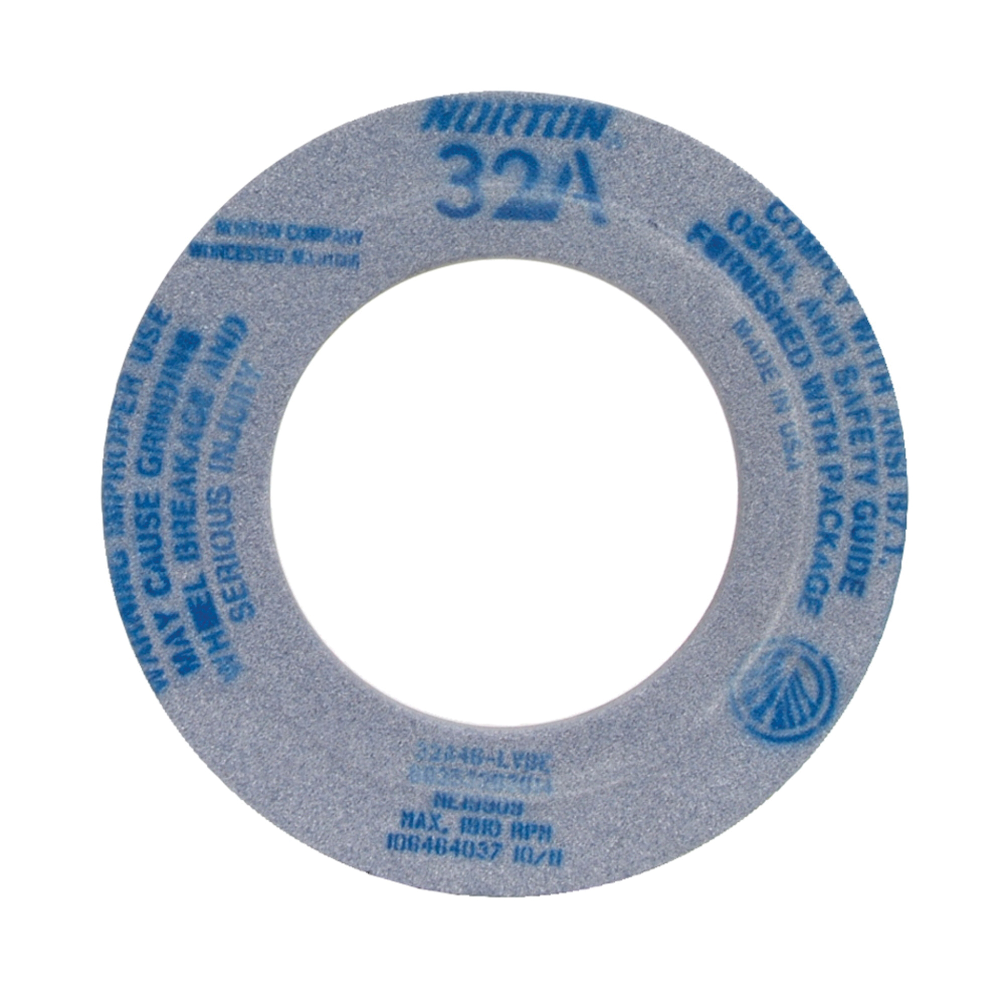 Norton® 66253263614 32A Straight Toolroom Wheel, 12 in Dia x 2-1/2 in THK, 7 in Center Hole, 46 Grit, Aluminum Oxide Abrasive
