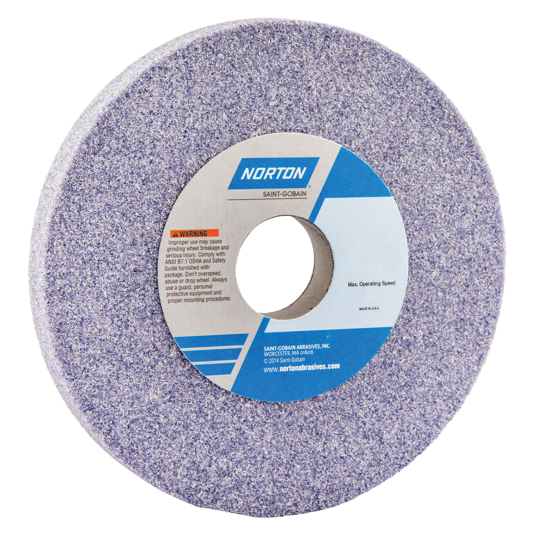 Norton® 66253363919 32A Straight Toolroom Wheel, 14 in Dia x 1 in THK, 5 in Center Hole, 46 Grit, Aluminum Oxide Abrasive
