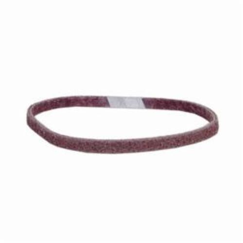 Norton® Bear-Tex® Rapid Prep™ 66261055310 Low Stretch Surface Conditioning Xtra Flexible Non-Woven Abrasive Belt, 1/2 in W x 18 in L, Medium Grade, Aluminum Oxide Abrasive, Maroon