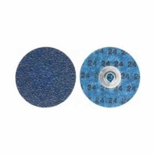 Norton® BlueFire® 66261138665 R884P Coated Abrasive Quick-Change Disc, 3 in Dia, 24 Grit, Extra Coarse Grade, Zirconia Alumina Abrasive, Type TS (Type II) Attachment