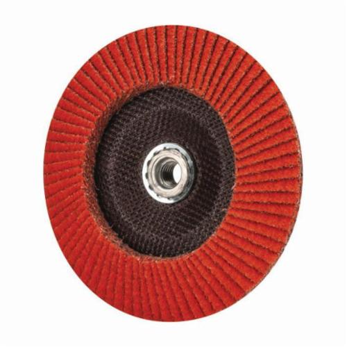 Norton® Blaze® 66261183498 R980 Standard Density Coated Abrasive Flap Disc, 7 in Dia, 36 Grit, Extra Coarse Grade, Ceramic Alumina Abrasive, Type 29/Conical Disc