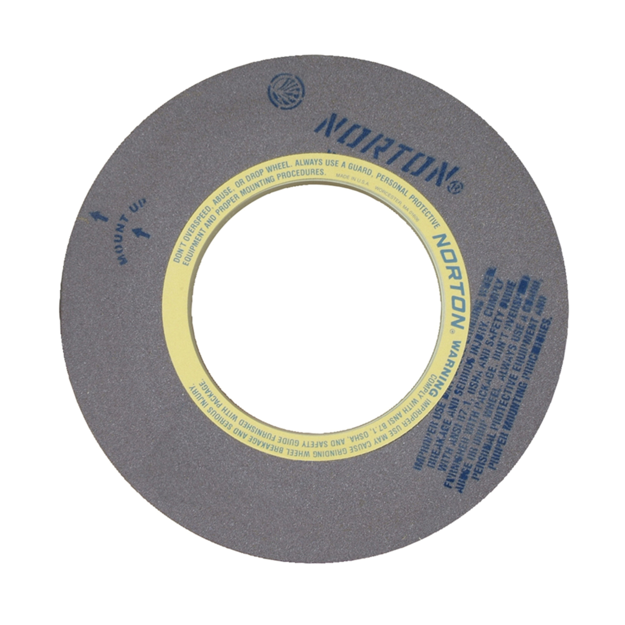 Norton® 69078666727 64A Centerless Grinding Wheel, 20 in Dia x 4 in THK, 12 in Center Hole, 80 Grit, Aluminum Oxide Abrasive
