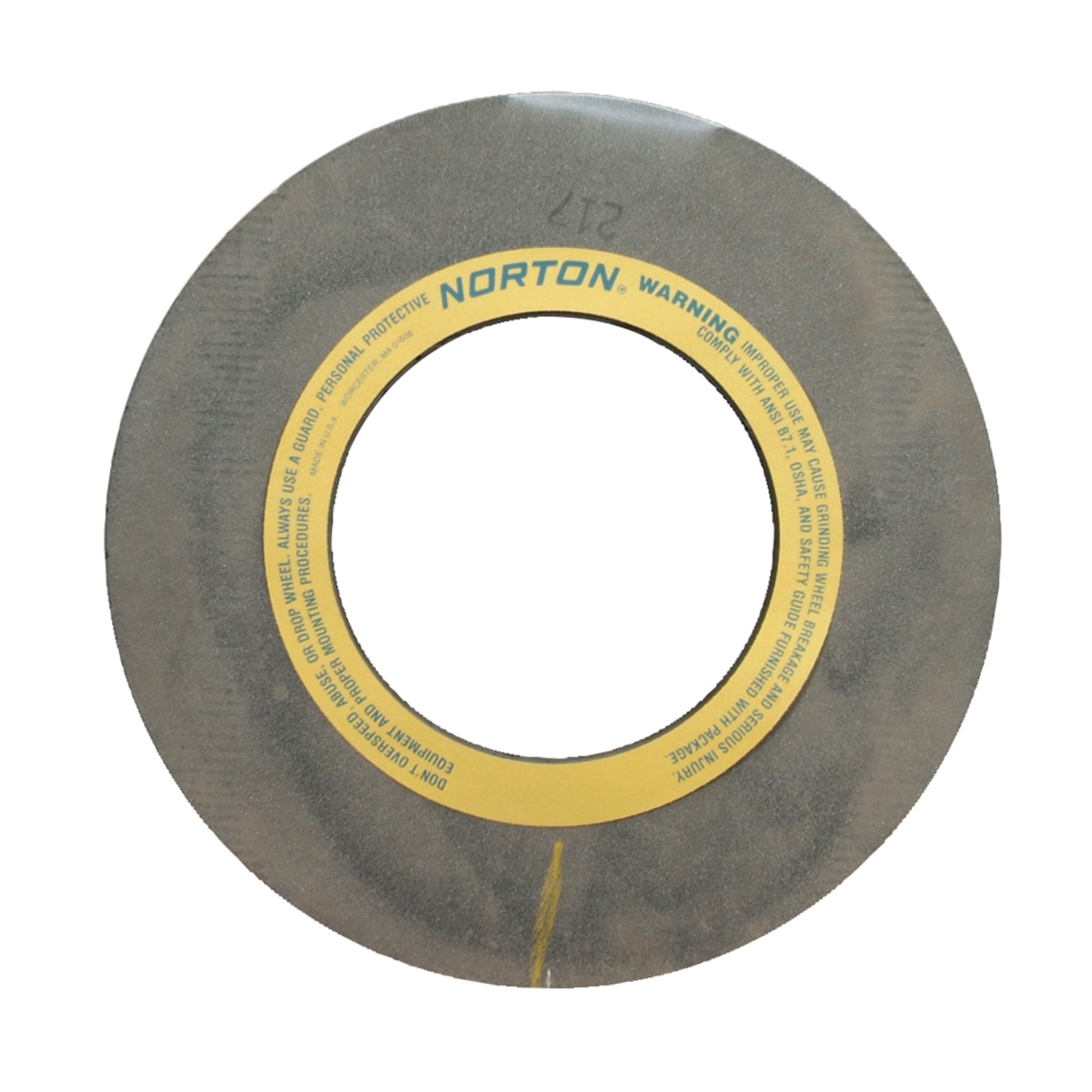 Norton® 69083166552 32A Straight Centerless Grinding Wheel, 24 in Dia x 20 in THK, 305 mm Center Hole, 54 Grit, Aluminum Oxide Abrasive