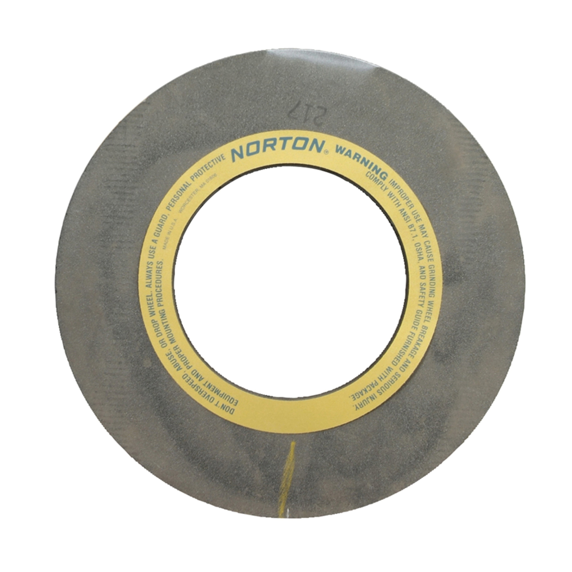Norton® 69083166553 32A Straight Centerless Grinding Wheel, 24 in Dia x 20 in THK, 305 mm Center Hole, 54 Grit, Aluminum Oxide Abrasive
