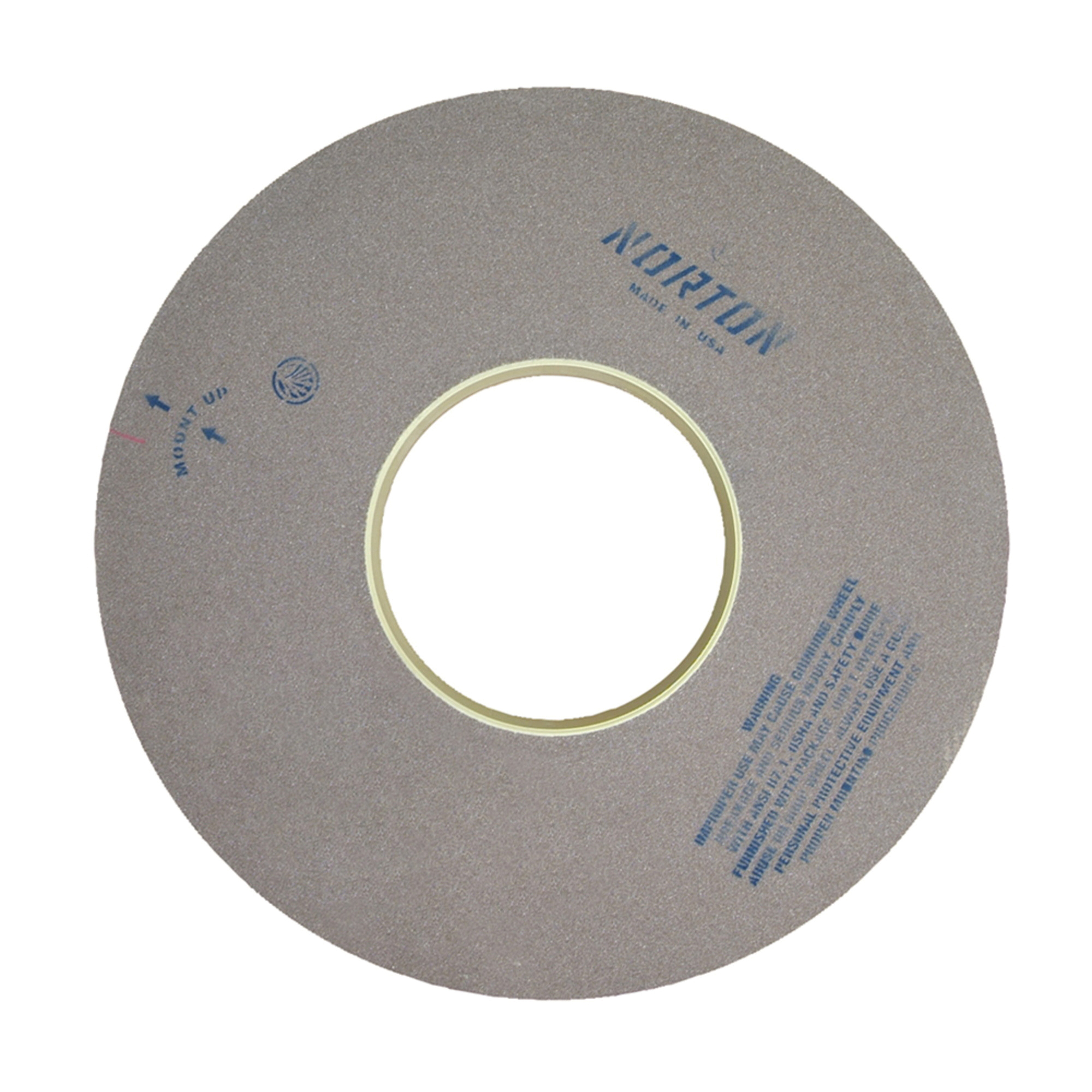 Norton® 69083166711 64A Surface and Cylindrical Grinding Wheel, 24 in Dia x 2 in THK, 12 in Center Hole, 80 Grit, Aluminum Oxide Abrasive