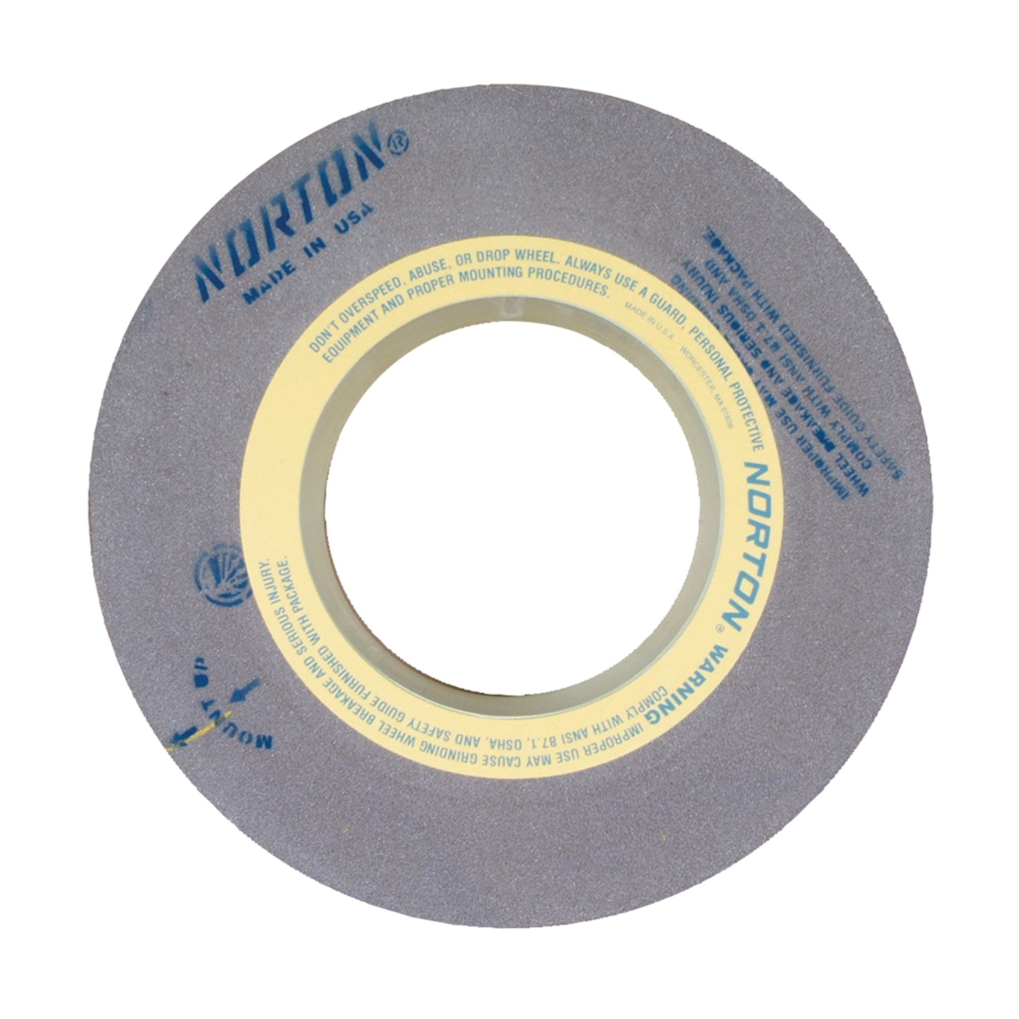 Norton® 69083166737 57A Centerless Grinding Wheel, 24 in Dia x 8 in THK, 12 in Center Hole, 60 Grit, Aluminum Oxide Abrasive