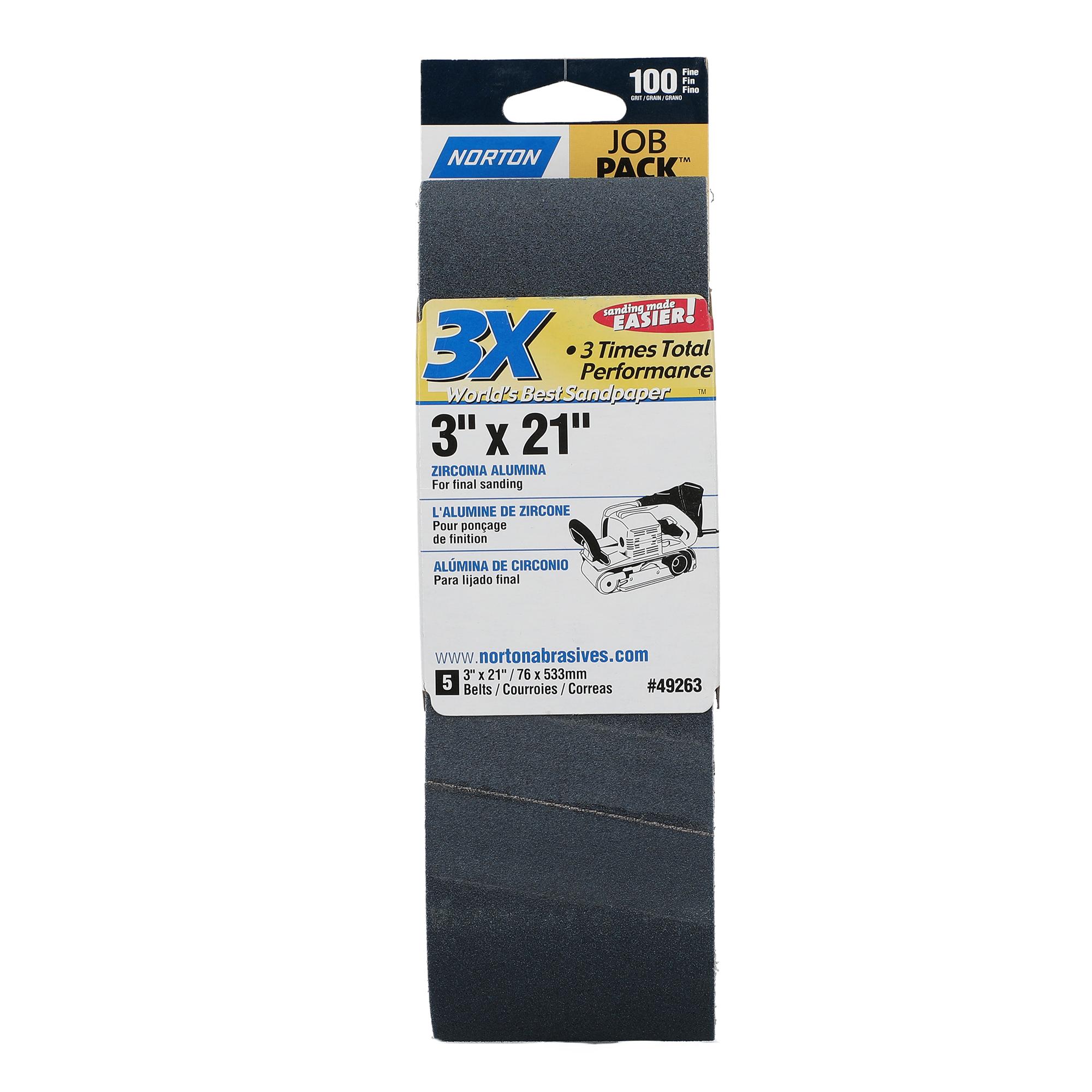 Norton® BlueFire® 07660749277 R831 Plyweld Portable Coated Abrasive Belt, 4 in W x 24 in L, 50 Grit, Coarse Grade, Zirconia Alumina Abrasive, Cotton Backing