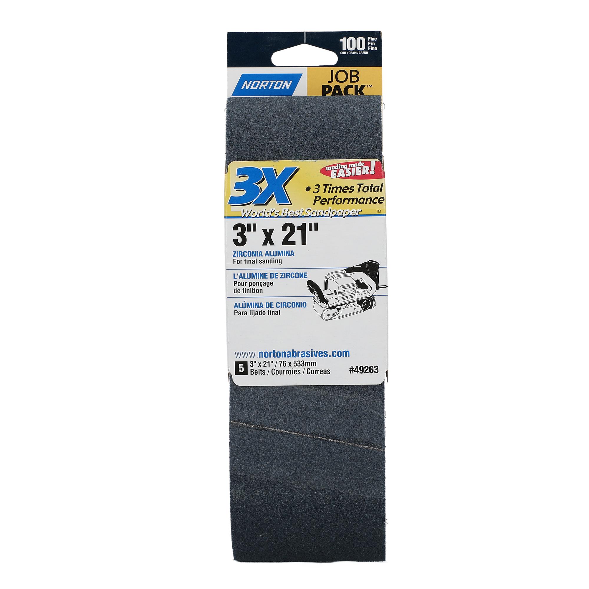 Norton® BlueFire® 07660749278 R831 Plyweld Portable Coated Abrasive Belt, 4 in W x 24 in L, 36 Grit, Extra Coarse Grade, Zirconia Alumina Abrasive, Cotton Backing
