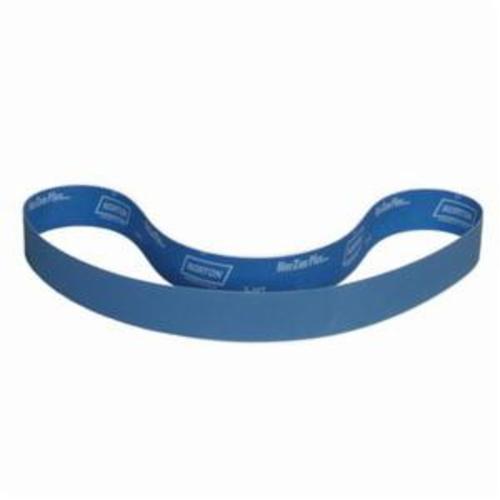 Norton® BlueFire® 78072726991 R821P Narrow Coated Abrasive Belt, 1-1/2 in W x 60 in L, 50 Grit, Zirconia Alumina Abrasive, Cotton Backing
