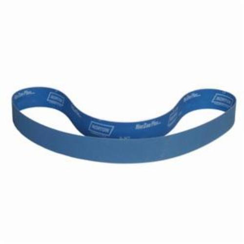 Norton® BlueFire® 78072727101 R821P Narrow Coated Abrasive Belt, 2 in W x 48 in L, 50 Grit, Coarse Grade, Zirconia Alumina Abrasive, Cotton Backing